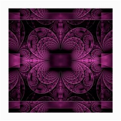 Fractal Magenta Pattern Geometry Medium Glasses Cloth (2 Sides) by Pakrebo