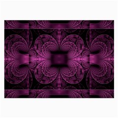 Fractal Magenta Pattern Geometry Large Glasses Cloth by Pakrebo