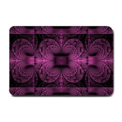 Fractal Magenta Pattern Geometry Small Doormat  by Pakrebo