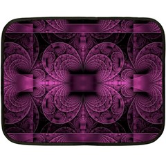 Fractal Magenta Pattern Geometry Fleece Blanket (mini) by Pakrebo