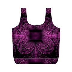 Fractal Magenta Pattern Geometry Full Print Recycle Bag (m) by Pakrebo