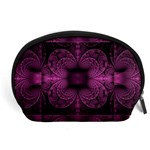 Fractal Magenta Pattern Geometry Accessory Pouch (Large) Front