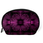 Fractal Magenta Pattern Geometry Accessory Pouch (Large) Back