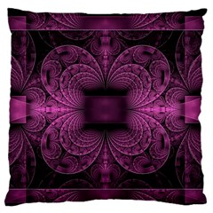 Fractal Magenta Pattern Geometry Standard Flano Cushion Case (one Side) by Pakrebo