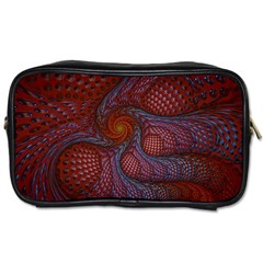 Fractal Red Fractal Art Digital Art Toiletries Bag (one Side) by Pakrebo