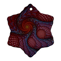 Fractal Red Fractal Art Digital Art Snowflake Ornament (two Sides) by Pakrebo