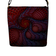 Fractal Red Fractal Art Digital Art Flap Closure Messenger Bag (l) by Pakrebo