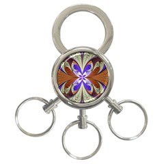 Fractal Splits Silver Gold 3-ring Key Chain by Pakrebo