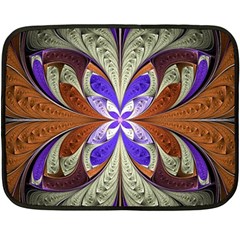 Fractal Splits Silver Gold Double Sided Fleece Blanket (mini)  by Pakrebo