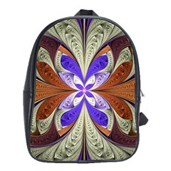 Fractal Splits Silver Gold School Bag (large) by Pakrebo