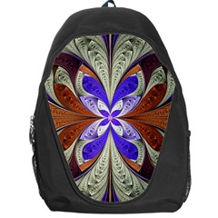 Fractal Splits Silver Gold Backpack Bag by Pakrebo