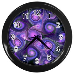 Abstract Pattern Fractal Wallpaper Wall Clock (black) by Pakrebo