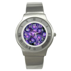 Abstract Pattern Fractal Wallpaper Stainless Steel Watch by Pakrebo