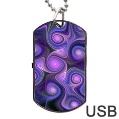 Abstract Pattern Fractal Wallpaper Dog Tag Usb Flash (two Sides) by Pakrebo