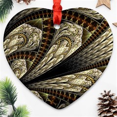 Fractal Abstract Pattern Spiritual Heart Ornament (two Sides) by Pakrebo