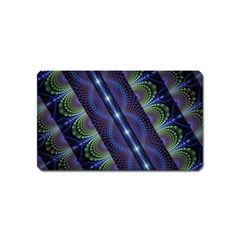 Fractal Blue Lines Colorful Magnet (name Card) by Pakrebo