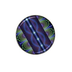 Fractal Blue Lines Colorful Hat Clip Ball Marker by Pakrebo