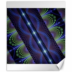 Fractal Blue Lines Colorful Canvas 8  X 10  by Pakrebo