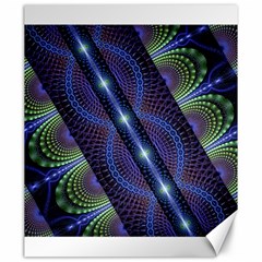 Fractal Blue Lines Colorful Canvas 20  X 24  by Pakrebo