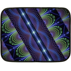 Fractal Blue Lines Colorful Double Sided Fleece Blanket (mini)  by Pakrebo