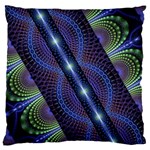 Fractal Blue Lines Colorful Large Cushion Case (One Side) Front