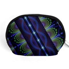 Fractal Blue Lines Colorful Accessory Pouch (medium) by Pakrebo