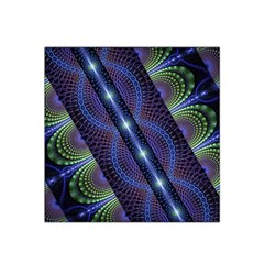 Fractal Blue Lines Colorful Satin Bandana Scarf by Pakrebo