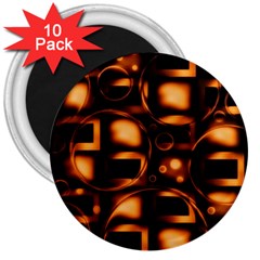 Bubbles Background Abstract Brown 3  Magnets (10 Pack)  by Pakrebo