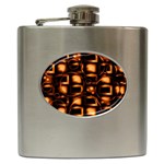 Bubbles Background Abstract Brown Hip Flask (6 oz) Front