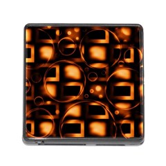 Bubbles Background Abstract Brown Memory Card Reader (square 5 Slot) by Pakrebo