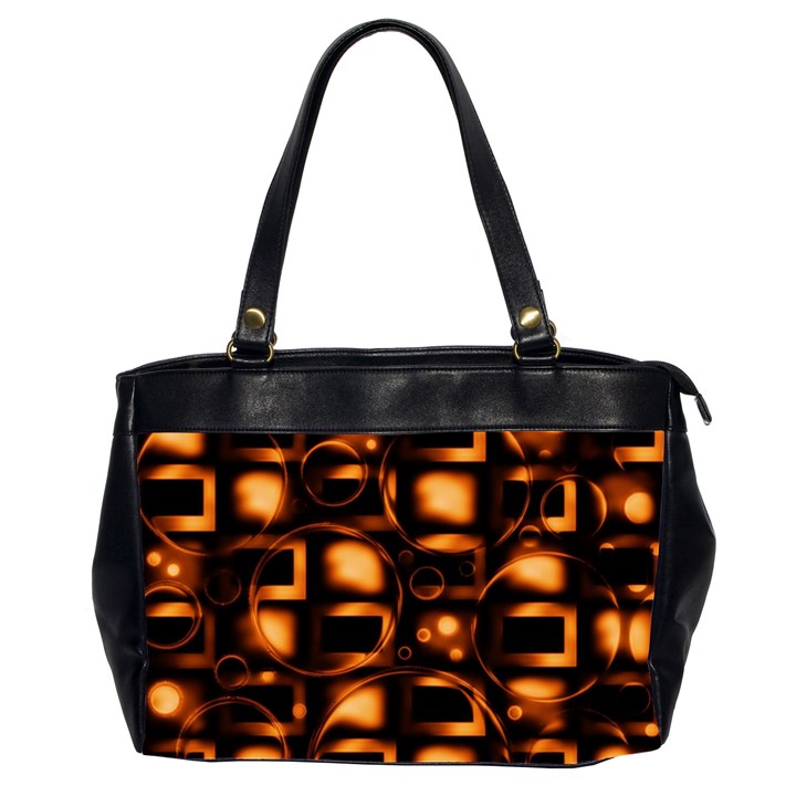 Bubbles Background Abstract Brown Oversize Office Handbag (2 Sides)