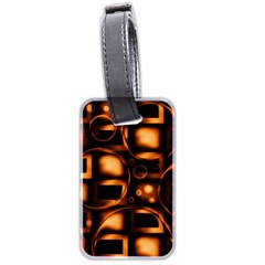 Bubbles Background Abstract Brown Luggage Tag (two Sides) by Pakrebo