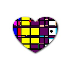 Design Pattern Colors Colorful Heart Coaster (4 Pack)  by Pakrebo