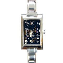 Blocks Pattern Rainbow Texture Rectangle Italian Charm Watch