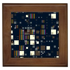 Blocks Pattern Rainbow Texture Framed Tiles