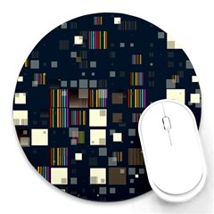 Blocks Pattern Rainbow Texture Round Mousepads