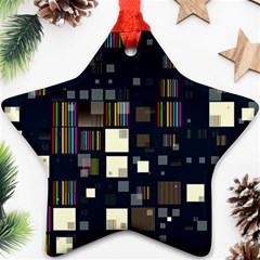 Blocks Pattern Rainbow Texture Ornament (Star)