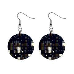 Blocks Pattern Rainbow Texture Mini Button Earrings