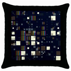 Blocks Pattern Rainbow Texture Throw Pillow Case (black) by Pakrebo