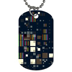 Blocks Pattern Rainbow Texture Dog Tag (Two Sides)