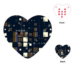 Blocks Pattern Rainbow Texture Playing Cards Single Design (heart) by Pakrebo