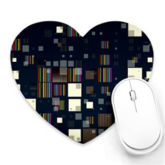 Blocks Pattern Rainbow Texture Heart Mousepads