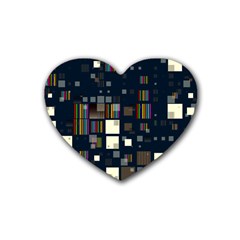 Blocks Pattern Rainbow Texture Heart Coaster (4 Pack)  by Pakrebo