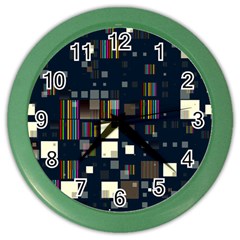 Blocks Pattern Rainbow Texture Color Wall Clock by Pakrebo