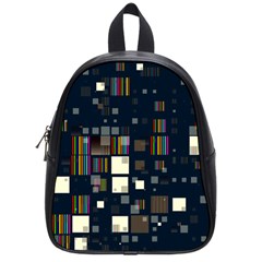 Blocks Pattern Rainbow Texture School Bag (Small)