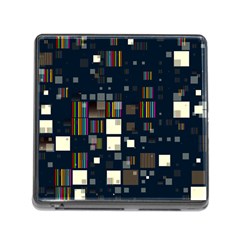 Blocks Pattern Rainbow Texture Memory Card Reader (square 5 Slot) by Pakrebo