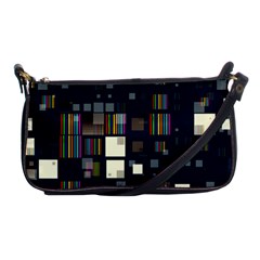 Blocks Pattern Rainbow Texture Shoulder Clutch Bag