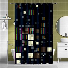 Blocks Pattern Rainbow Texture Shower Curtain 48  X 72  (small)  by Pakrebo