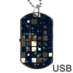 Blocks Pattern Rainbow Texture Dog Tag USB Flash (Two Sides)