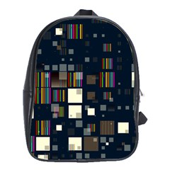 Blocks Pattern Rainbow Texture School Bag (xl) by Pakrebo